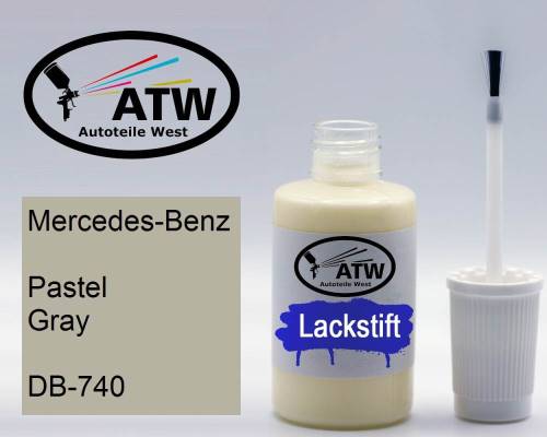 Mercedes-Benz, Pastel Gray, DB-740: 20ml Lackstift, von ATW Autoteile West.